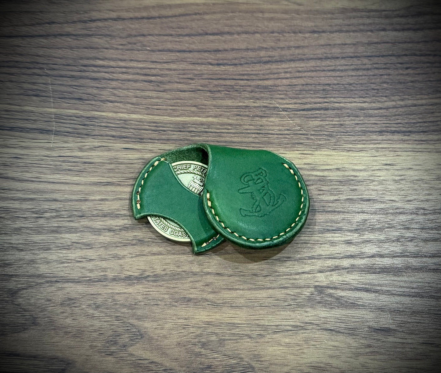 Handmade Leather Challenge Coin Holder – SINGLE & DOUBLE