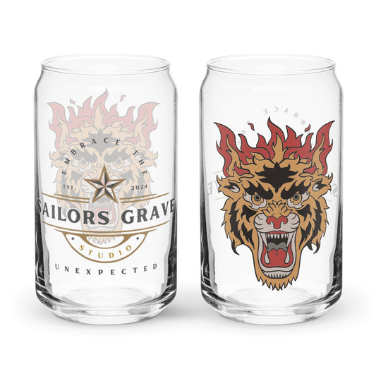 Tiger Head Can-Shaped Glass